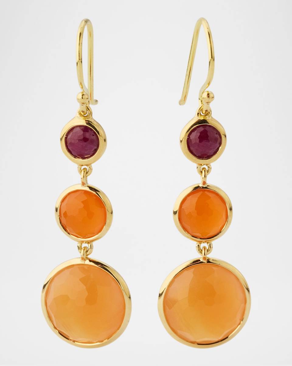 Lollipop 18K Yellow Gold Small 3-Stone Drop Earrings